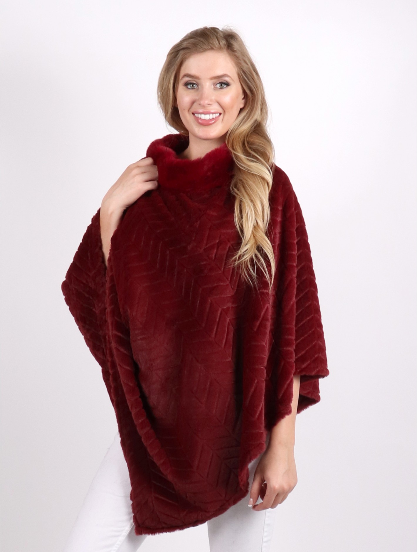 Super Soft Poncho - Wine